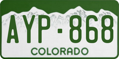 CO license plate AYP868