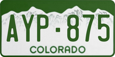 CO license plate AYP875