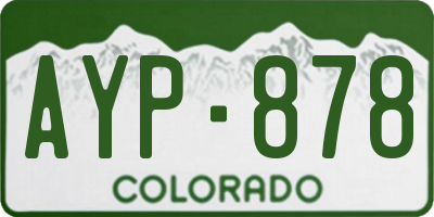 CO license plate AYP878