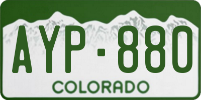 CO license plate AYP880