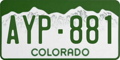 CO license plate AYP881