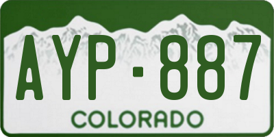 CO license plate AYP887