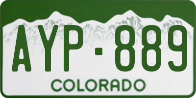 CO license plate AYP889