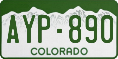 CO license plate AYP890