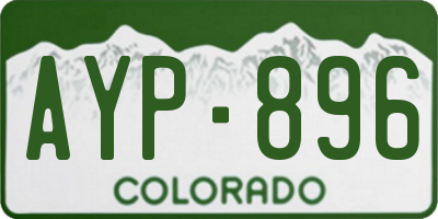 CO license plate AYP896
