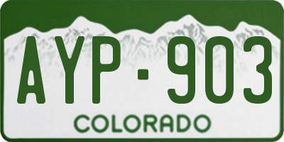 CO license plate AYP903