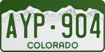 CO license plate AYP904