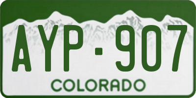 CO license plate AYP907