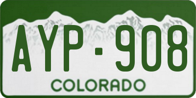 CO license plate AYP908