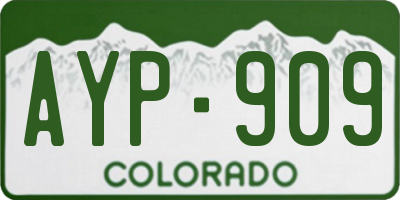 CO license plate AYP909