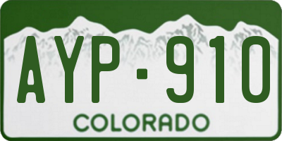 CO license plate AYP910