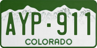 CO license plate AYP911