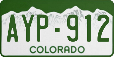 CO license plate AYP912