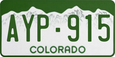 CO license plate AYP915