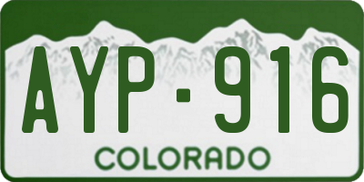 CO license plate AYP916