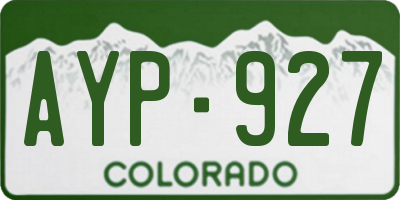 CO license plate AYP927