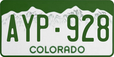 CO license plate AYP928