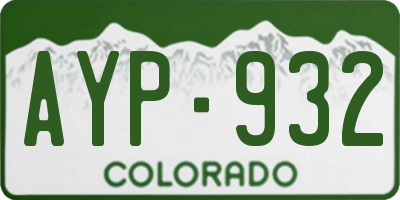 CO license plate AYP932