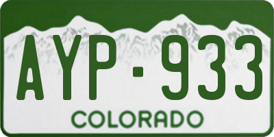 CO license plate AYP933