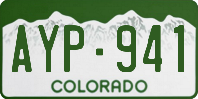 CO license plate AYP941