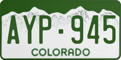 CO license plate AYP945