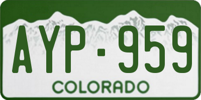 CO license plate AYP959