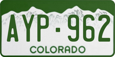 CO license plate AYP962