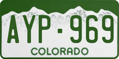 CO license plate AYP969