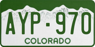 CO license plate AYP970