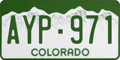 CO license plate AYP971