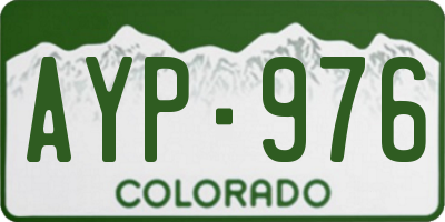 CO license plate AYP976