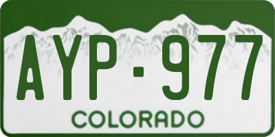 CO license plate AYP977