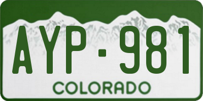 CO license plate AYP981