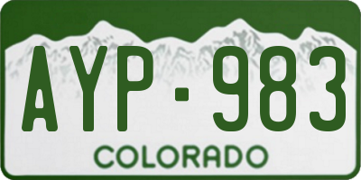 CO license plate AYP983