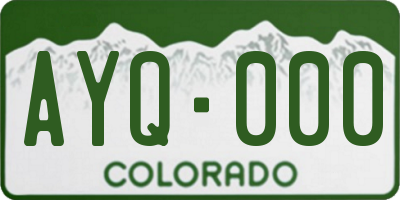 CO license plate AYQ000