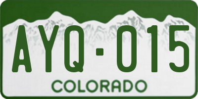 CO license plate AYQ015