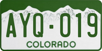 CO license plate AYQ019