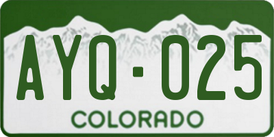 CO license plate AYQ025