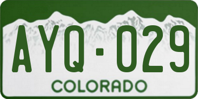 CO license plate AYQ029