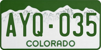 CO license plate AYQ035