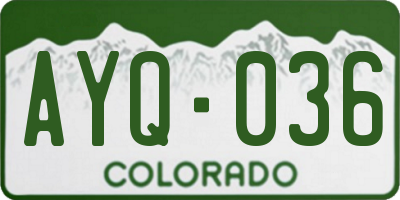 CO license plate AYQ036