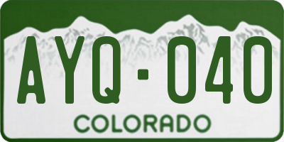 CO license plate AYQ040