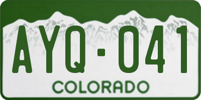 CO license plate AYQ041