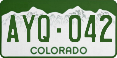 CO license plate AYQ042