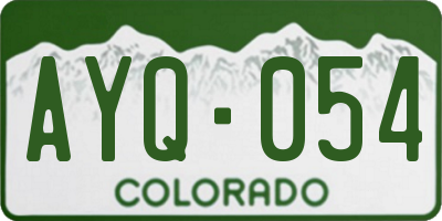 CO license plate AYQ054