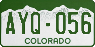 CO license plate AYQ056
