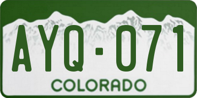CO license plate AYQ071