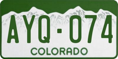 CO license plate AYQ074