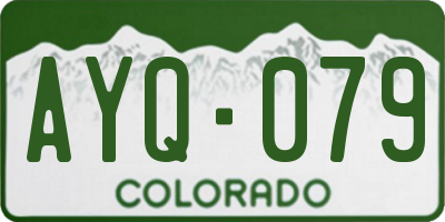 CO license plate AYQ079