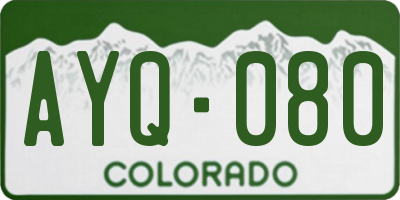 CO license plate AYQ080